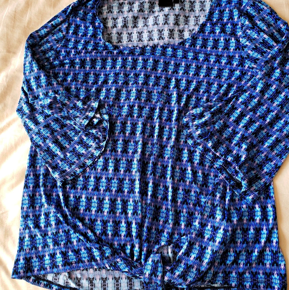 Printed jersey shirt with front tie, soft